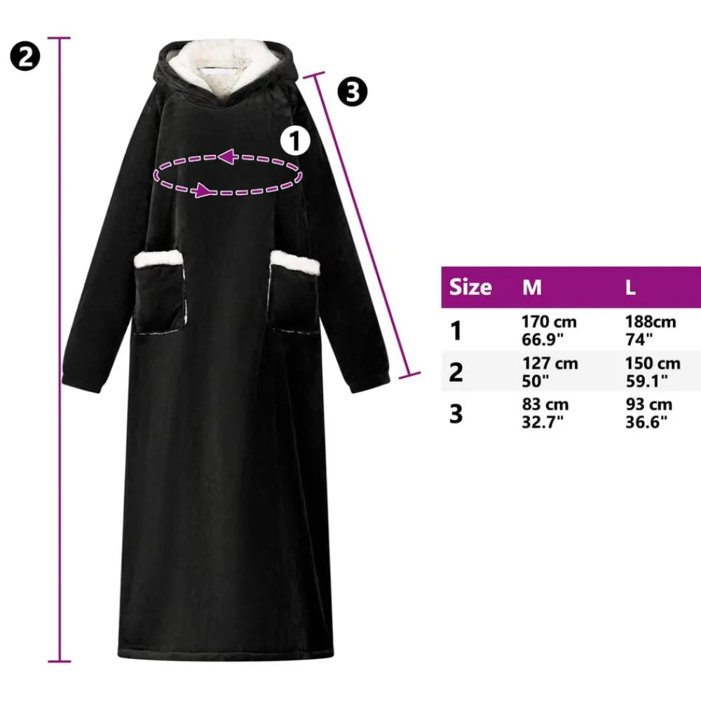vidaXL Sudadera manta M Forro Polar y Franela Negro Outlet