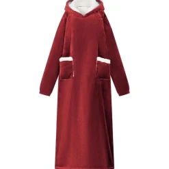 vidaXL Sudadera manta M Forro Polar y Franela Rojo burdeos Discount