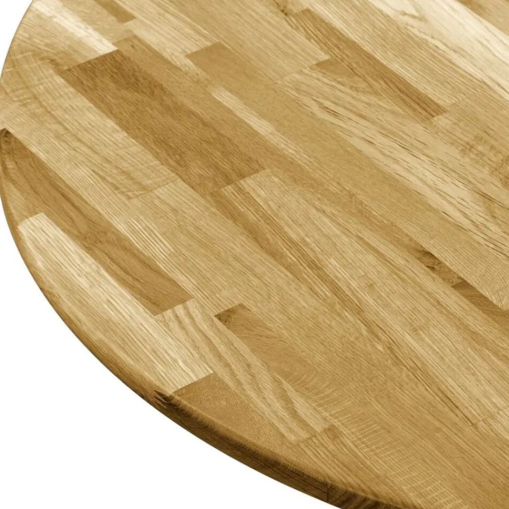 vidaXL Accesorios Para Mesas-Superficie de mesa redonda madera maciza de roble 23 mm 500 mm