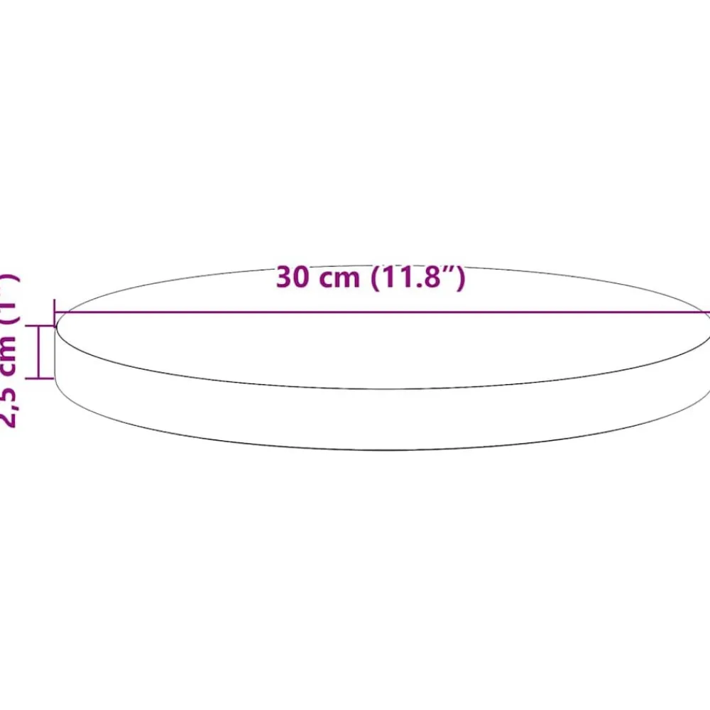 vidaXL Accesorios Para Mesas-Superficie de mesa madera maciza de pino Ø30x2,5 cm