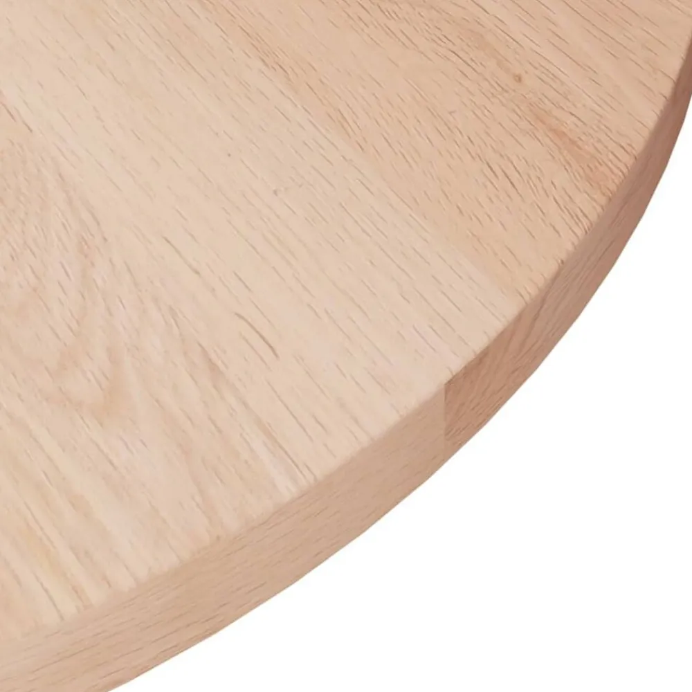 vidaXL Accesorios Para Mesas-Superficie de mesa redonda madera de roble sin tratar Ø30x1,5cm