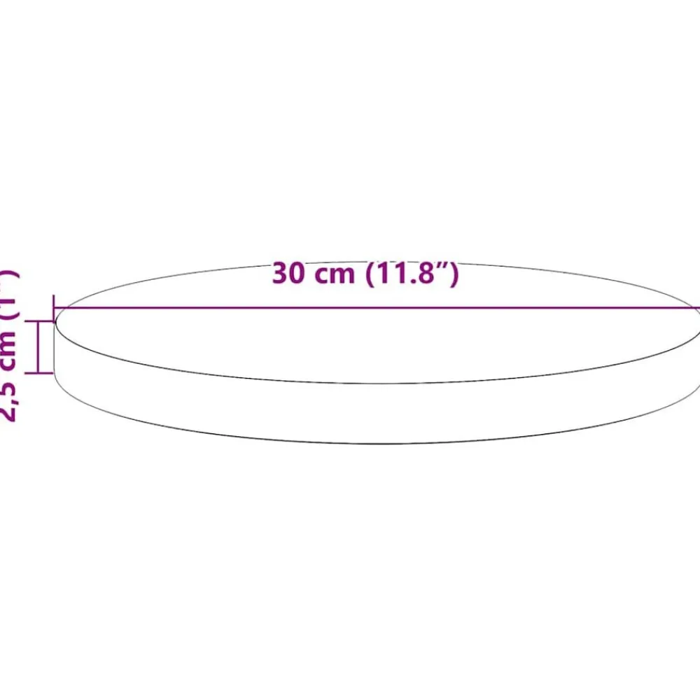 vidaXL Accesorios Para Mesas-Superficie de mesa madera maciza de pino Ø30x2,5 cm