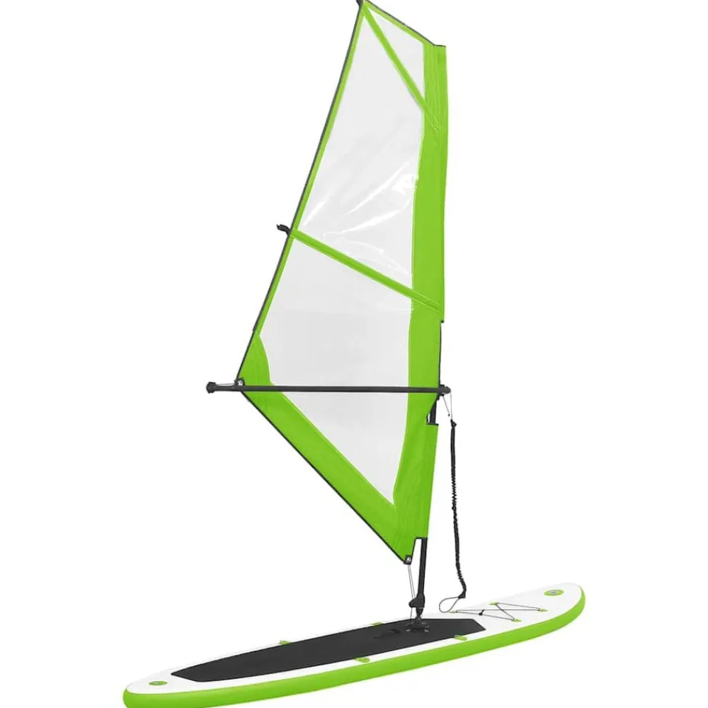 vidaXL Actividades Al Aire Libre-Tabla de paddle surf inflable con vela y blanca