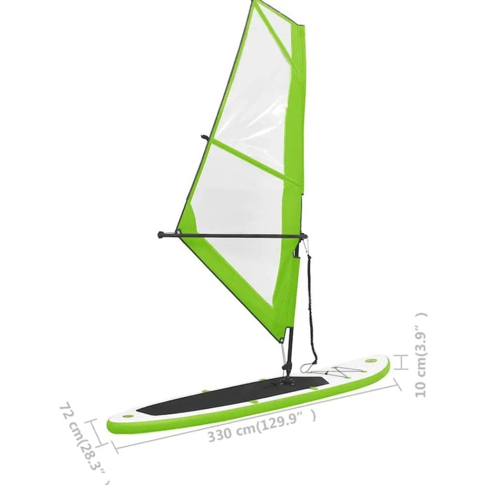 vidaXL Actividades Al Aire Libre-Tabla de paddle surf inflable con vela y blanca