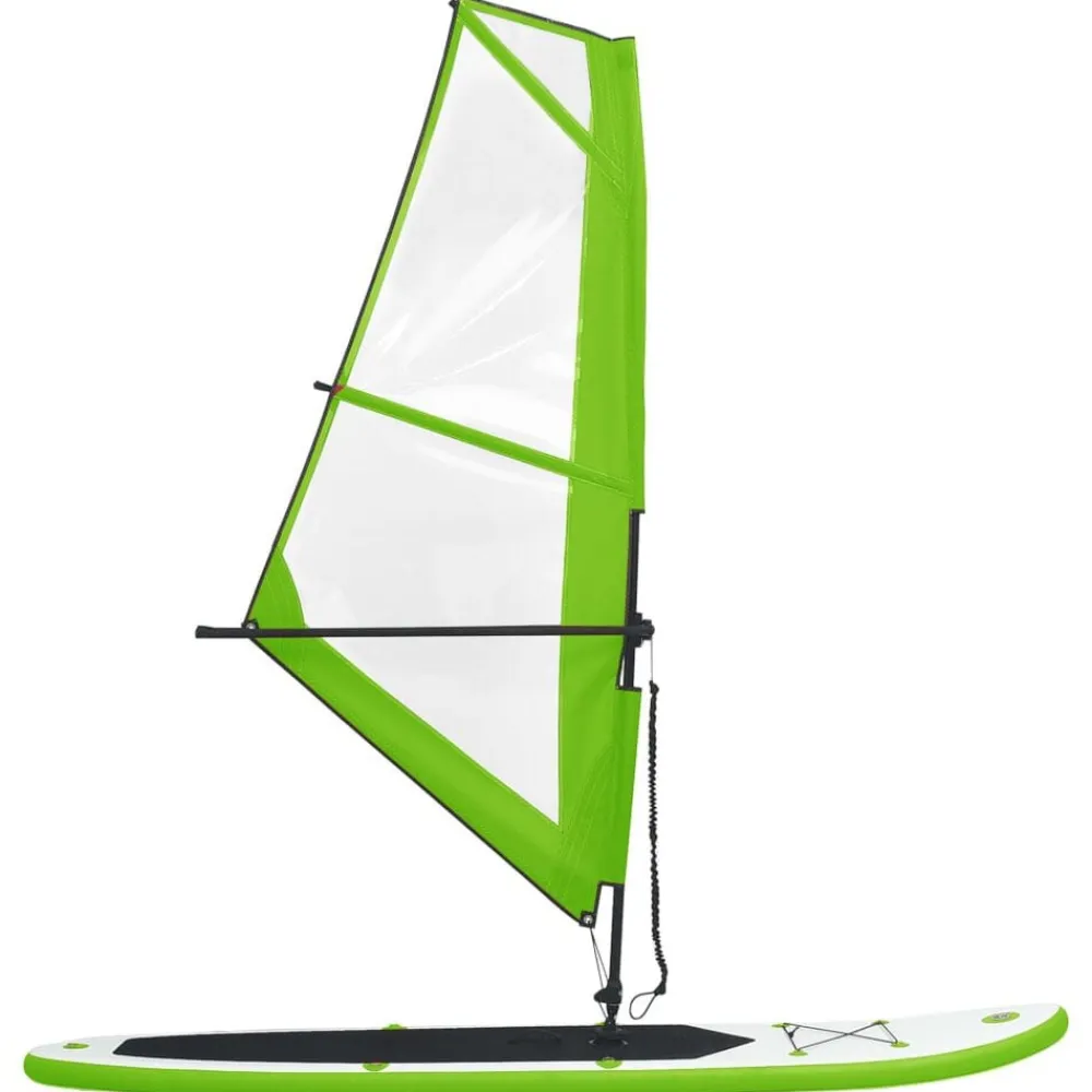 vidaXL Actividades Al Aire Libre-Tabla de paddle surf inflable con vela y blanca