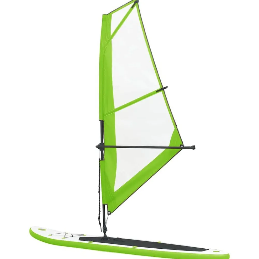 vidaXL Actividades Al Aire Libre-Tabla de paddle surf inflable con vela y blanca
