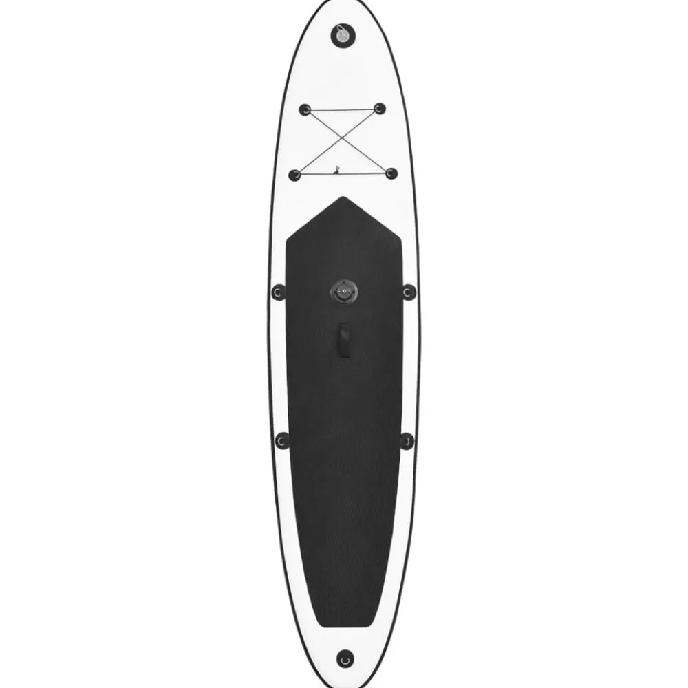 vidaXL Tabla de paddle surf inflable con vela y blanco Negro Hot