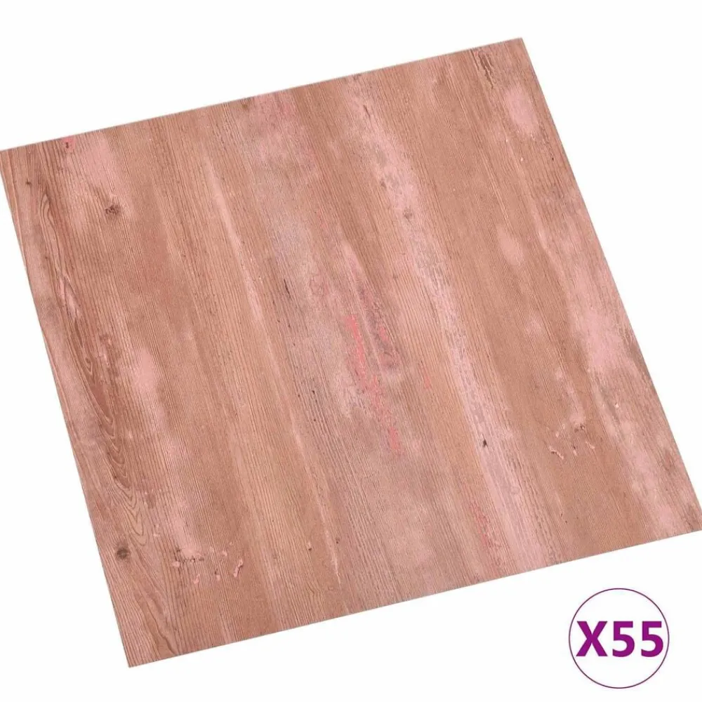 vidaXL Materiales De Construcción-Tablas de Suelo 55 pcs Rojo 5,11 m² PVC