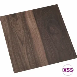 vidaXL Materiales De Construcción-Tablas de Suelo 55 pcs Marrón Oscuro 5,11 m² PVC