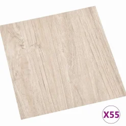 vidaXL Materiales De Construcción-Tablas de Suelo 55 pcs Marrón Claro 5,11 m² PVC