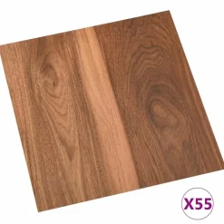 vidaXL Materiales De Construcción-Tablas de Suelo 55 pcs Marrón 5,11 m² PVC
