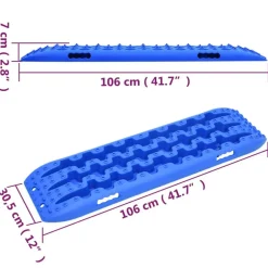 vidaXL Tablas de tracción 2 unidades nailon 106x30,5x7 cm Azul Online