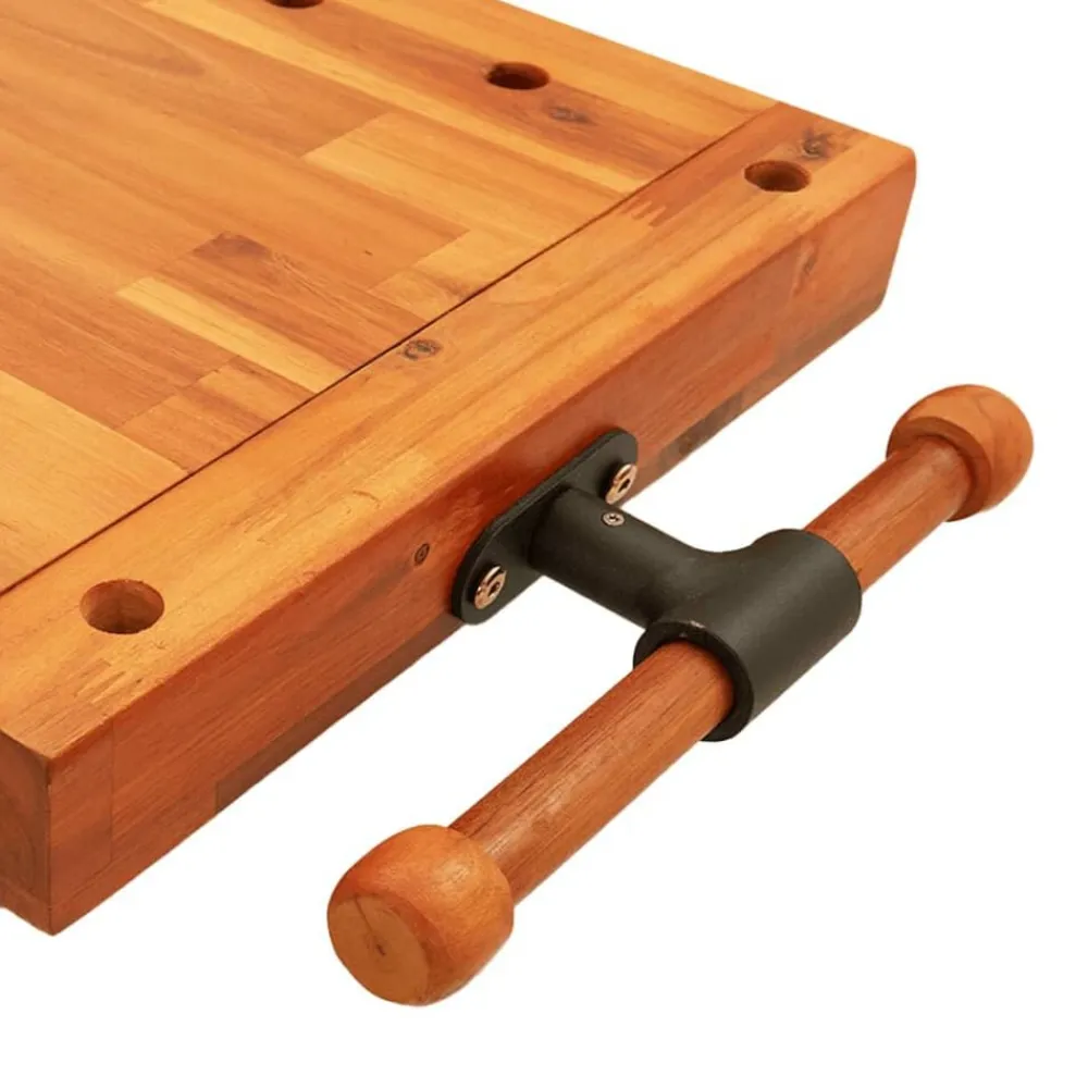 vidaXL Accesorios De Bricolaje-Tablero banco de trabajo con tornillo banco madera 52x44x9,5 cm