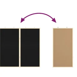 vidaXL Tablero de Anuncios Manual Negro 80 x 80 x 1.4 cm
