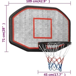 vidaXL Equipamiento Para Atletismo-Tablero de baloncesto polietileno 109x71x3 cm