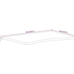 vidaXL Accesorios Para Mesas-Tablero de escritorio con curva madera mango rugosa 90x60x2,5cm