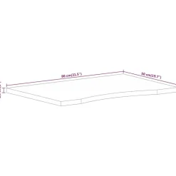vidaXL Tablero de escritorio con curva madera mango rugosa 80x50x2,5cm Best