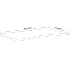 vidaXL Tablero de escritorio rectangular madera de acacia 80x50x2,5 cm