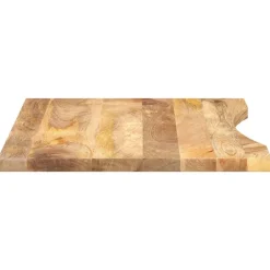 vidaXL Tablero de escritorio con curva madera mango rugosa 90x60x2,5cm