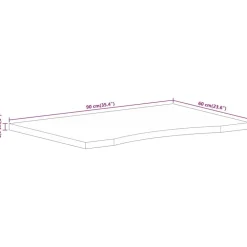 vidaXL Tablero de escritorio con curva madera mango rugosa 90x60x2,5cm
