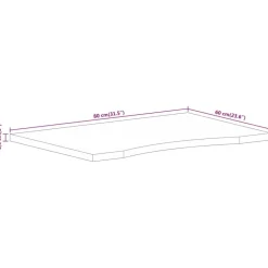 vidaXL Tablero de escritorio con curva madera mango rugosa 80x60x2,5cm Sale