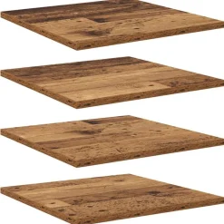 vidaXL Estanterías-Tablero de Estantería 4 pcs Marrón 40 x 40 x 1,5 cm