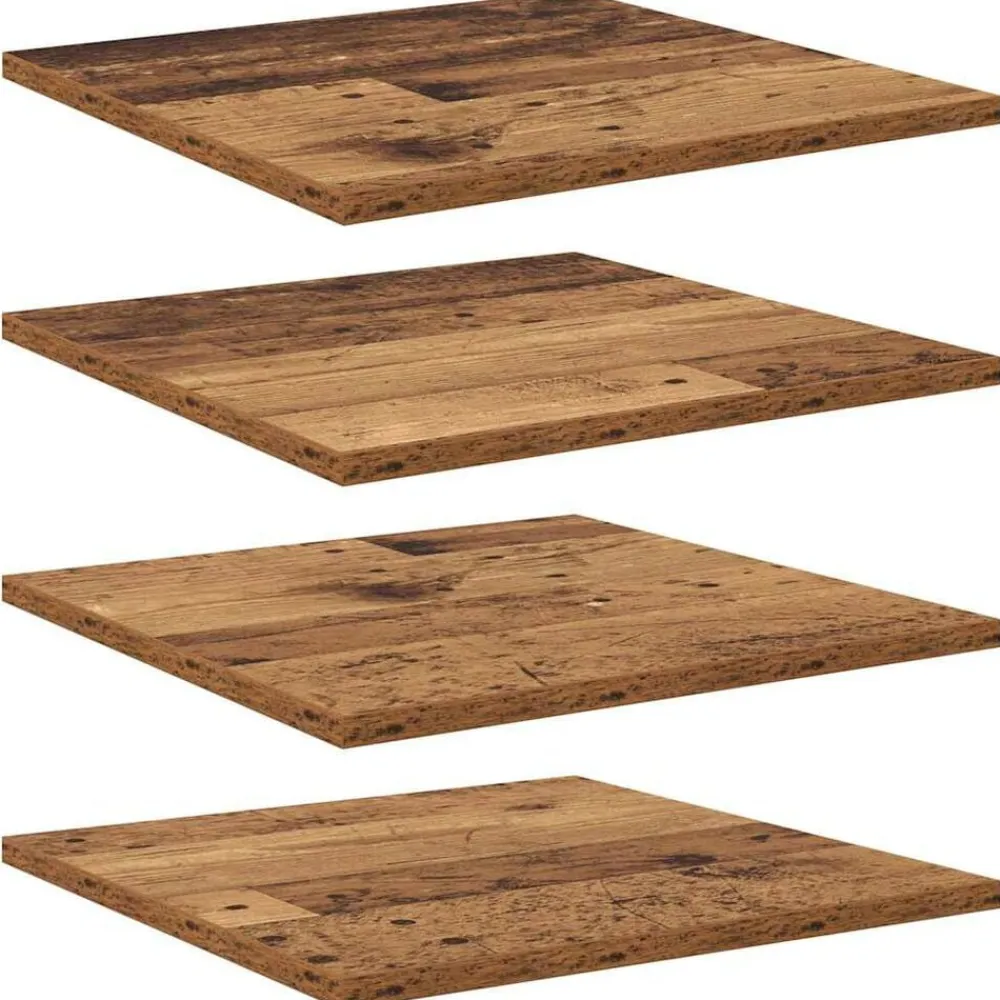 vidaXL Estanterías-Tablero de Estantería 4 pcs Marrón 40 x 40 x 1,5 cm