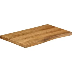vidaXL Tablero de mesa borde natural madera maciza mango 80x60x3,8 cm Madera de mango (color roble) New