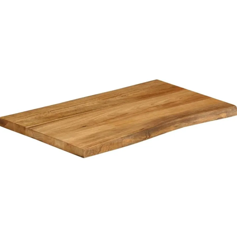vidaXL Tablero de mesa borde natural madera maciza mango 80x60x3,8 cm Madera de mango (color roble) New