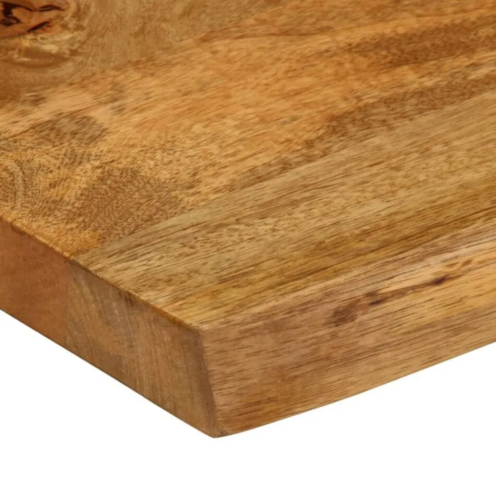 vidaXL Tablero de mesa borde natural madera maciza mango 80x60x3,8 cm Madera de mango (color roble) New