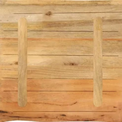 vidaXL Tablero de mesa borde natural madera maciza mango 40x40x2,5 cm Madera de mango (natural) New