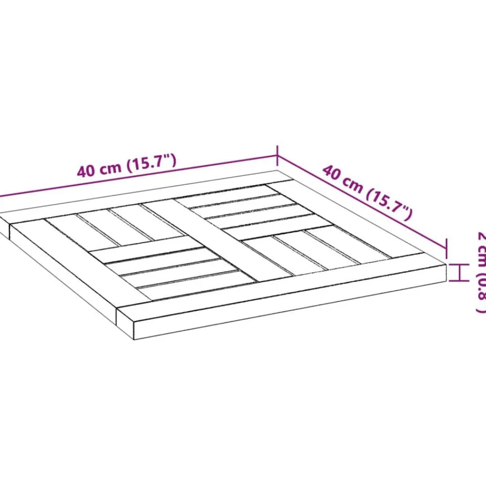 vidaXL Accesorios Para Mesas-Tablero de mesa cuadrado madera maciza de acacia 40x40x2 cm
