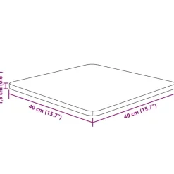 vidaXL Tablero de mesa cuadrada madera de roble sin tratar 40x40x1,5cm Natural Sale