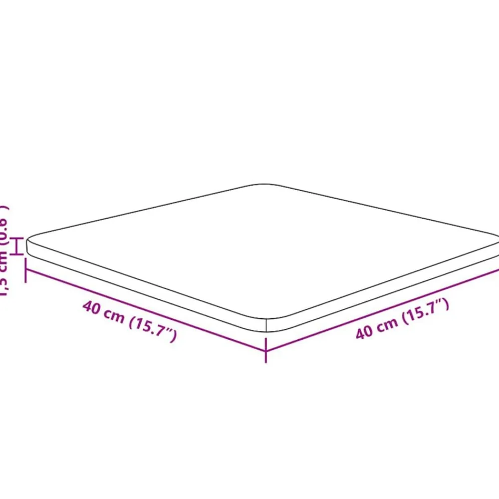 vidaXL Tablero de mesa cuadrada madera de roble sin tratar 40x40x1,5cm Natural Sale