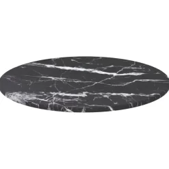 vidaXL Tablero de mesa diseño mármol vidrio templado negro Ø30x0,8 cm Negro y blanco Best