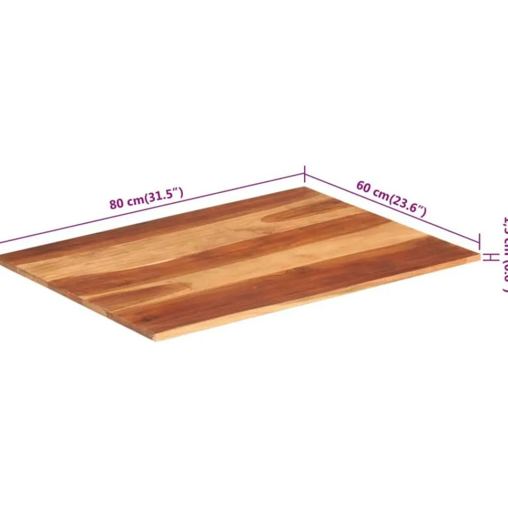 vidaXL Accesorios Para Mesas-Tablero de mesa madera maciza de acacia 15-16 mm 60x80 cm