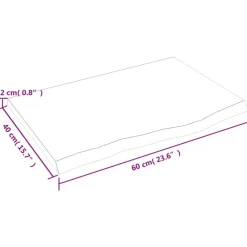vidaXL Accesorios Para Mesas-Tablero de mesa madera roble tratada marrón claro 60x40x2 cm