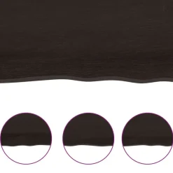 vidaXL Accesorios Para Mesas-Tablero de mesa madera roble tratada marrón oscuro 60x40x2 cm