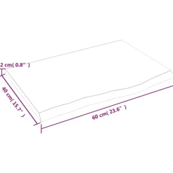 vidaXL Accesorios Para Mesas-Tablero de mesa madera roble tratada marrón oscuro 60x40x2 cm