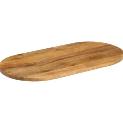 vidaXL Tablero de mesa ovalado madera maciza de mango 80x40x2,5 cm Madera de mango (color roble) Hot