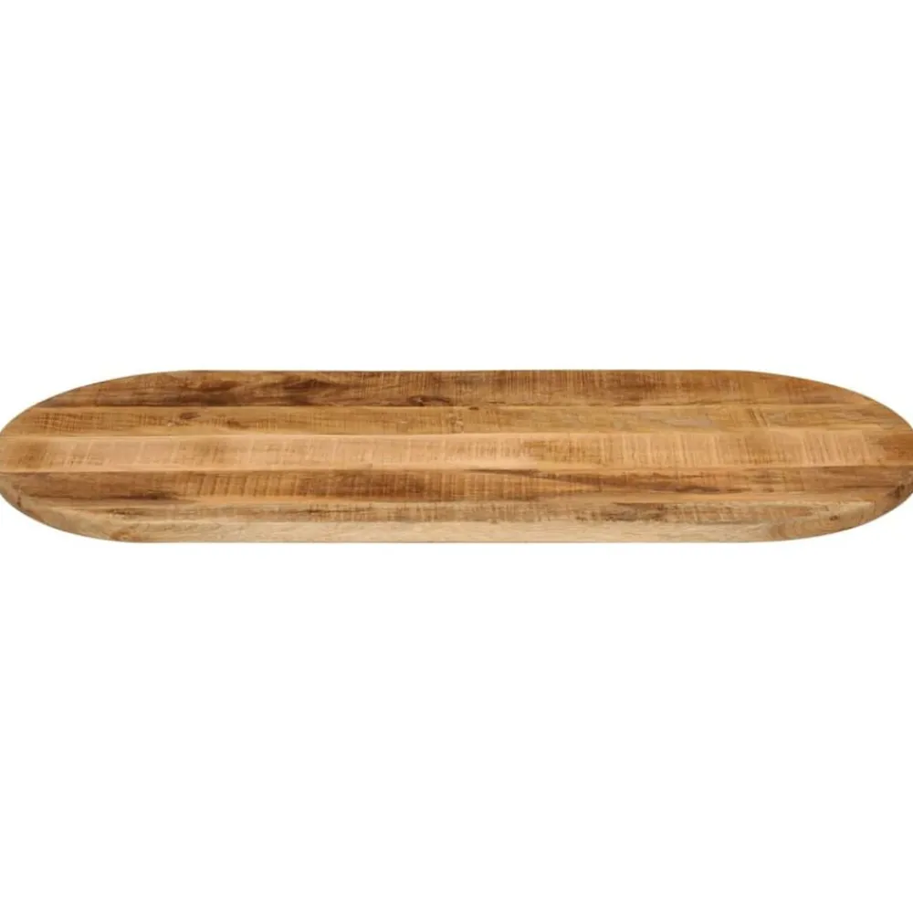 vidaXL Tablero de mesa ovalado madera maciza mango rugosa 80x40x3,8 cm Madera de mango rugosa (natural) Discount