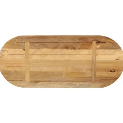 vidaXL Tablero de mesa ovalado madera maciza mango rugosa 80x40x3,8 cm Madera de mango rugosa (natural) Discount