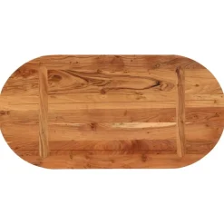 vidaXL Accesorios Para Mesas-Tablero de mesa ovalado madera maciza de acacia 80x40x2,5 cm