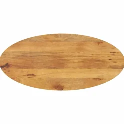 vidaXL Accesorios Para Mesas-Tablero de mesa ovalado madera maciza de mango 140x50x3,8 cm