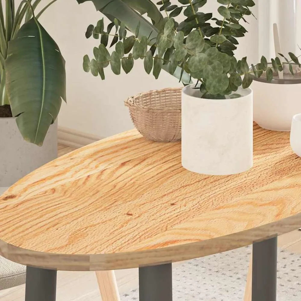 vidaXL Tablero de mesa ovalado madera maciza de roble 80x40x2 cm Natural Sale