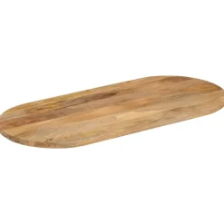 vidaXL Tablero de mesa ovalado madera maciza de mango 80x40x3,8 cm Madera de mango (natural) New