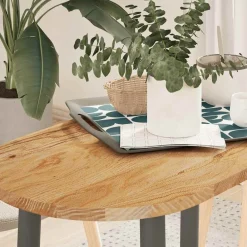 vidaXL Accesorios Para Mesas-Tablero de mesa ovalado madera maciza de roble 80x40x2 cm