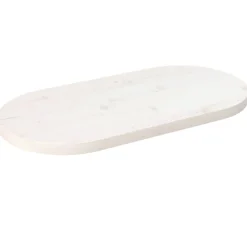vidaXL Tablero de mesa ovalado madera maciza pino 60x30x2,5 cm Blanco Hot