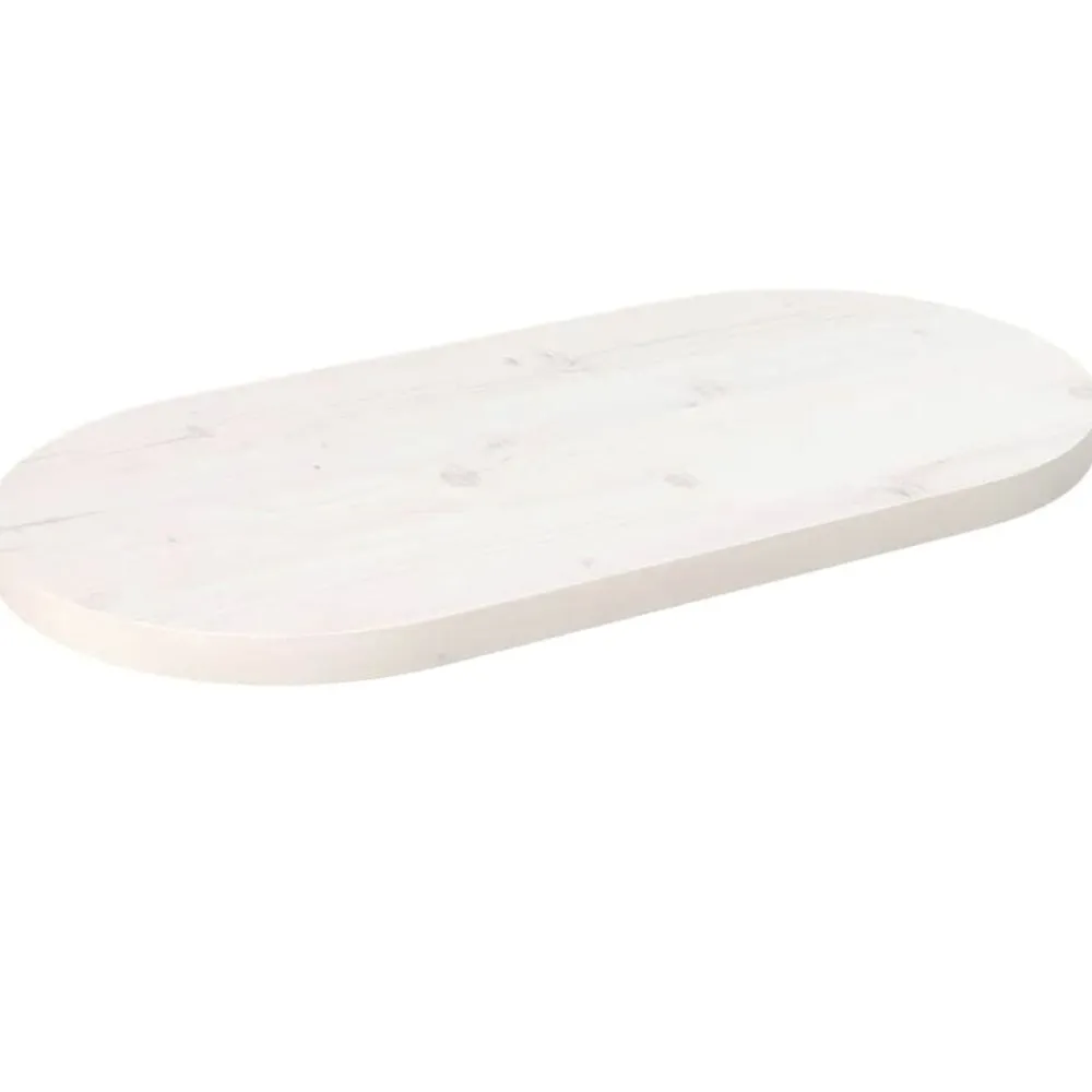 vidaXL Tablero de mesa ovalado madera maciza pino 60x30x2,5 cm Blanco Hot