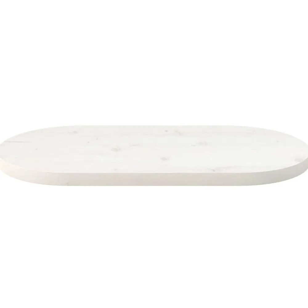 vidaXL Tablero de mesa ovalado madera maciza pino 60x30x2,5 cm Blanco Hot